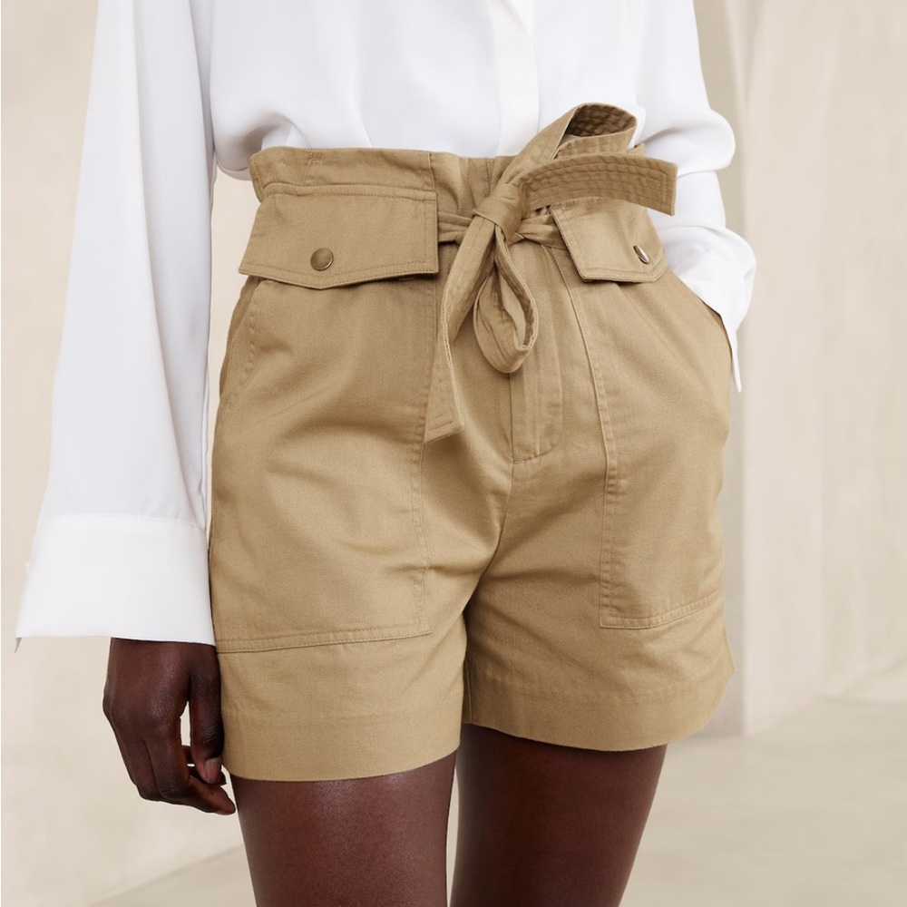 Banana republic utility tie waist short